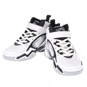 Kids White and Black Velcro Sneakers